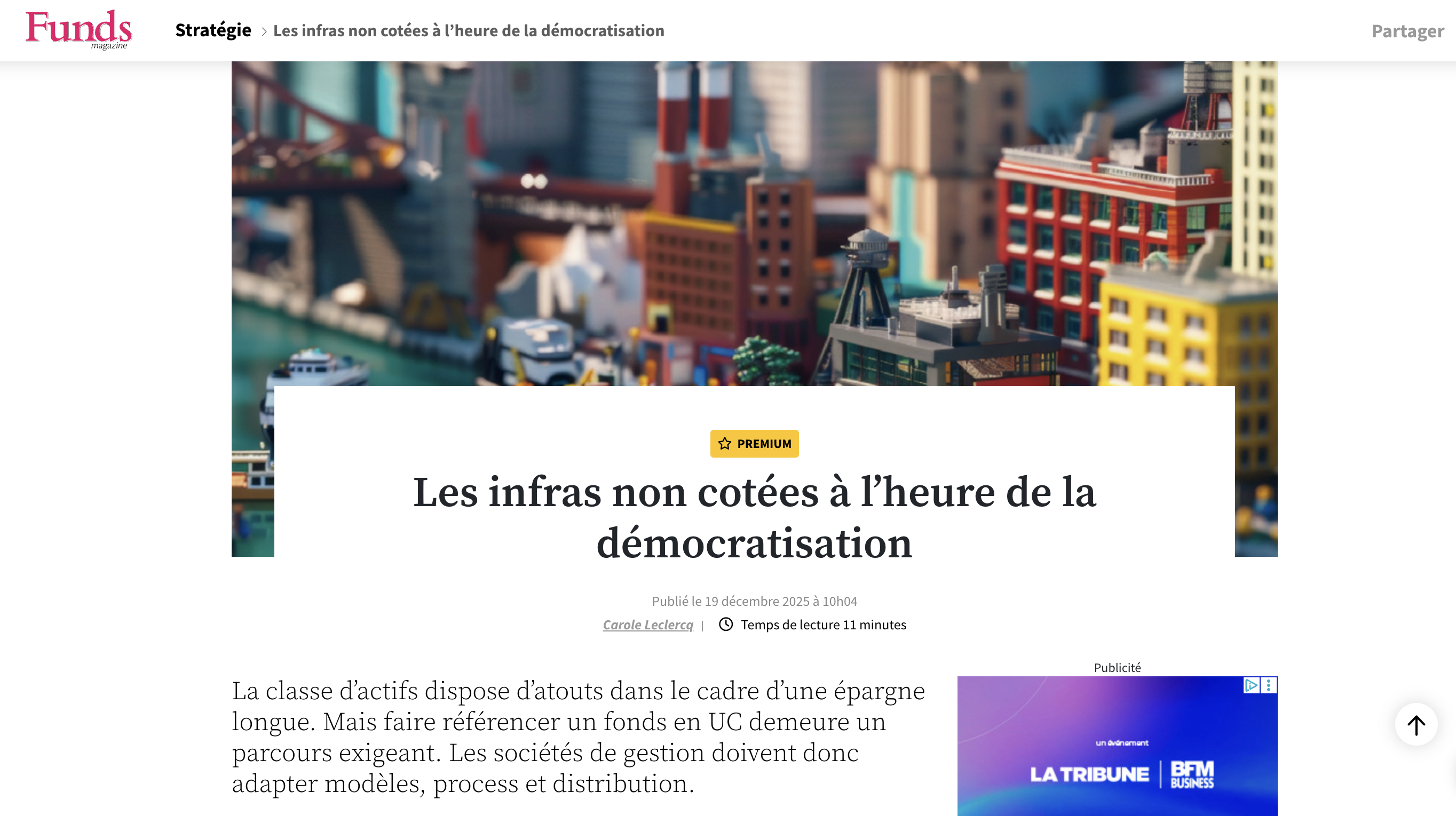 preview de l'article Funds magazine - infras non cotées