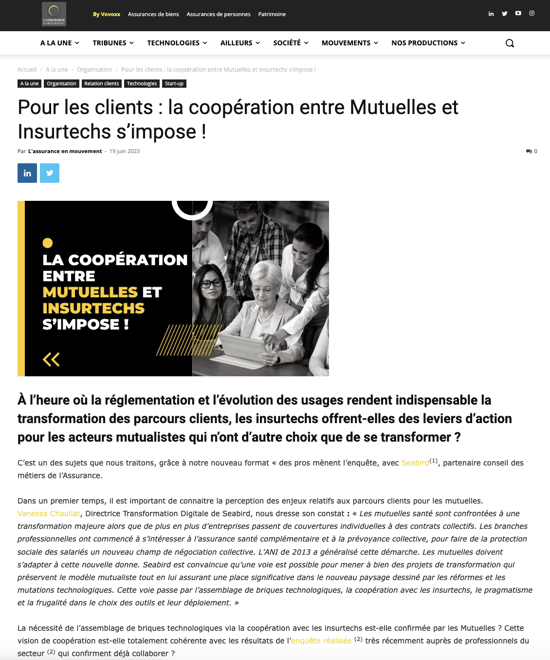 Pour les clients : la coopération entre Mutuelles et Insurtechs s’impose !