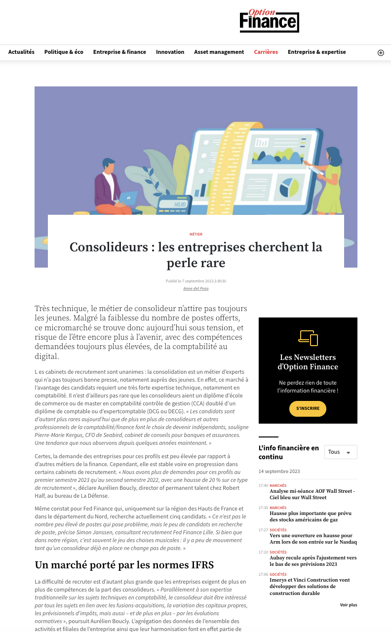 Consolideurs : les entreprises cherchent la perle rare